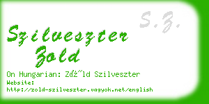 szilveszter zold business card